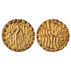 Ancient India: Samatata region, gold dinar of Rajabhata of Khadga dynasty, (675-700 AD), 5.69g