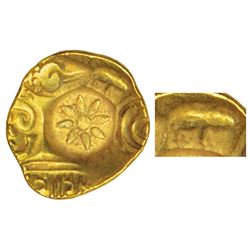 Medieval India: Yadavas of Devagiri, gold punch-marked Asu or 'Padma Tanka', 3.82g