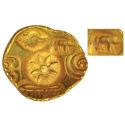 Medieval India: Yadavas of Devagiri, gold punch-marked Asu or 'Padma Tanka', 3.83g