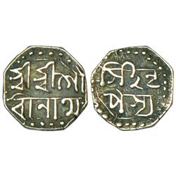 Independent Kingdoms: Assam, Gaurinatha Simha (1780-1795 AD), silver 1/8 rupee, ND, 1.43g