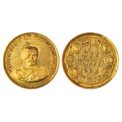 Princely States: Bikanir, Ganga Singh (1887-1942 AD), gold nazarana mohur, 8.52g, VS 1994