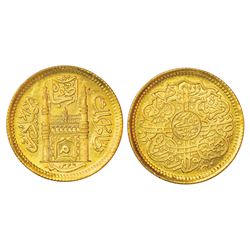 Princely States: Hyderabad, Mir Mahbub Ali Khan (1869-1911 AD), gold ½ ashrafi, 5.56g