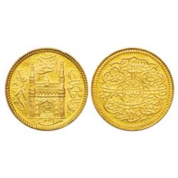Princely States: Hyderabad, Mir Usman Ali Khan (1911-1948 AD), gold ½ ashrafi, 5.59g