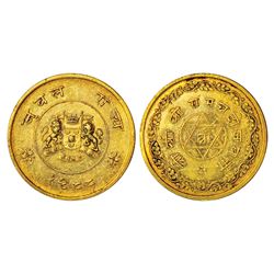 Princely States: Jubbal, Raja Bhayat Chandra Bahadur (1910-1947 AD), gold nazarana ½ mohur, 5.96g