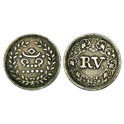 Princely States: Travancore, Rama Varma IV (1860-1880 AD), silver velli fanam, 1.45g