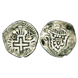 Portuguese India: D. Jose I (1750-1777 AD), Bacaim, silver pardao, 5.70g, 176x