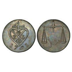 East India Company: Bombay Presidency, Soho mint, copper proof, 1½ pice, 1791, 10.02g