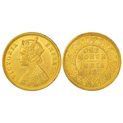 British India: Victoria Empress, gold mohur, 11.65g, 1888, Calcutta mint
