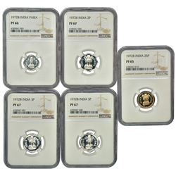 Republic India: 1972, Proof set of 5 coins
