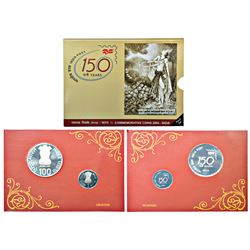 Republic India: 2004, 150 Years of India Post, Proof set of 2 coins, Kolkata mint