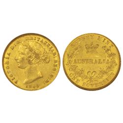 Foreign Coins: Australia, Victoria, gold sovereign, 1866, Sydney mint, Graded as AU 55 by ANA