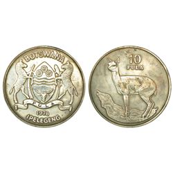 Foreign Coins: Botswana, silver 10 pula, 1978, 35.45g (50% silver)