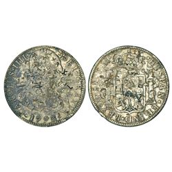 Foreign Coins: Mexico, Carolus IIII (1788-1808 AD), silver 8 reales, 1793, 'FM' mintmark, 26.82g