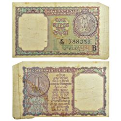 Paper Money: 1 rupee, misprint, 1965, signed by S. Bhoothalingam