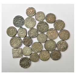 Large Lots: A group of 24 Mughal & princely state coins
