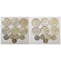 Large Lots: A group of 11 Princely State coins