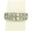 Image 1 : Platinum .65 ctw European & Single Cut Diamond Double Band Ring