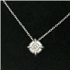 Image 2 : 14kt White Gold 0.20 ctw Diamond Solitaire Pendant Necklace