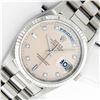Image 6 : Rolex Mens 18k White Gold President Day-Date Silver Diamond Dial 36mm Wristwatch