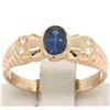 Image 1 : Vintage 18kt Rose Gold 0.68 ctw Sapphire and Diamond Ring