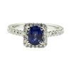 Image 2 : 1.44 ctw Oval Brilliant Blue Sapphire And Diamond Ring - 18KT White Gold