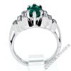 Image 6 : 14kt White Gold 1.33 ctw Emerald Solitaire and Baguette Diamond Step Ring