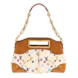 Louis Vuitton White Multicolor Judy MM Satchel Handbag