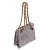 Image 1 : Chanel Metallic Silver Vintage Mini Quilted Lambskin Leather Kiss Lock Shoulder