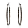Image 1 : 14k White Gold 1.00CTW Brown Diamonds Earrings, (SI1-SI2/Gold)