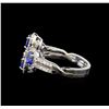 Image 3 : 14KT White Gold 1.90 ctw Sapphire and Diamond Ring