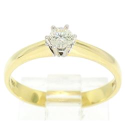 Atasay 18kt Yellow and White Gold Round Diamond Solitaire Engagement Ring