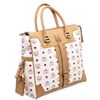 Image 2 : MCM Pink & White Visetos Coated Canvas & Leather Tote Bag