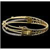 Image 2 : 1.31 ctw Diamond Bangle Bracelet - 14KT Yellow and White Gold