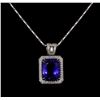 Image 1 : 18KT White Gold 16.95 ctw Tanzanite and Diamond Pendant