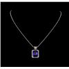 Image 2 : 18KT White Gold 16.95 ctw Tanzanite and Diamond Pendant