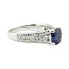 Image 1 : 1.69 ctw Round Brilliant Blue Sapphire And Diamond Ring - 14KT White Gold