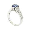 Image 4 : 1.69 ctw Round Brilliant Blue Sapphire And Diamond Ring - 14KT White Gold