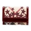 Image 1 : Burberry Nova Check Stars Burgundy Tan Snap Wallet