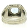 Image 5 : Antique Art Deco 18kt White Gold 1.25 ctw Aquamarine and Diamond Ring