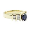 Image 1 : 1.36 ctw Oval Brilliant Blue Sapphire And Diamond Ring - 14KT Yellow Gold