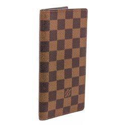 Louis Vuitton Damier Ebene Canvas Leather Long Wallet