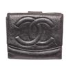 Image 1 : Chanel Black Caviar Leather Timeless Compact Wallet