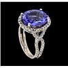 Image 4 : 8.44 ctw Tanzanite and Diamond Ring - 14KT White Gold