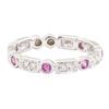 Image 1 : 0.55 ctw Pink Sapphire and Diamond Ring - 14KT White Gold
