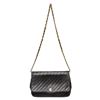 Image 1 : Chanel Black Calfskin Leather Vintage Diagonal Quilted Flap Shoulder Bag