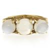 Image 4 : Antique 18k Gold 4.50 ctw Three Stone Cabochon Moonstone Open Work Band Ring