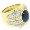 Image 7 : 18kt Yellow Gold 6.50 ctw GIA Certified Sapphire and Diamond Wide Band Ring