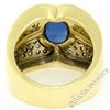Image 8 : 18kt Yellow Gold 6.50 ctw GIA Certified Sapphire and Diamond Wide Band Ring