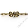 Image 1 : Antique Victorian 15kt Yellow Gold Seed Pearl Knot Bar Pin Brooch