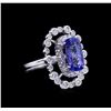 Image 1 : 5.87 ctw Tanzanite and Diamond Ring - 14KT White Gold